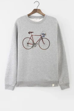 Grijze sweater met fiets