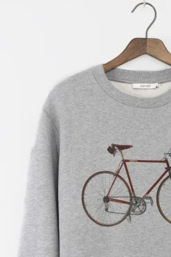 Grijze sweater met fiets