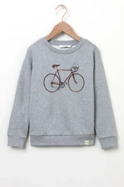 Grijze sweater met fiets