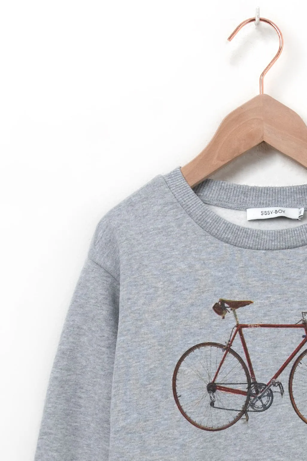 Grijze sweater met fiets