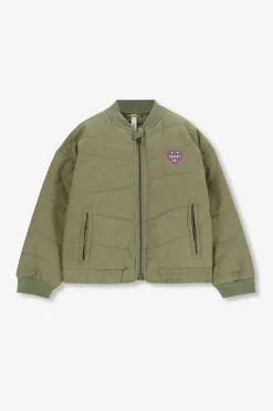 Groen bomberjack met artwork