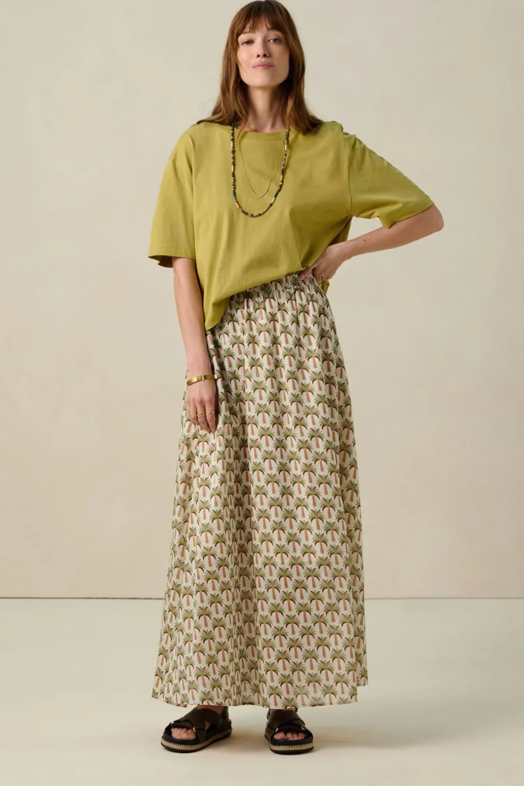 Groen boxy T-shirt