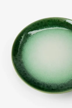 Groen dinerbord van glanzend keramiek