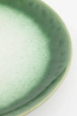 Groen dinerbord van glanzend keramiek