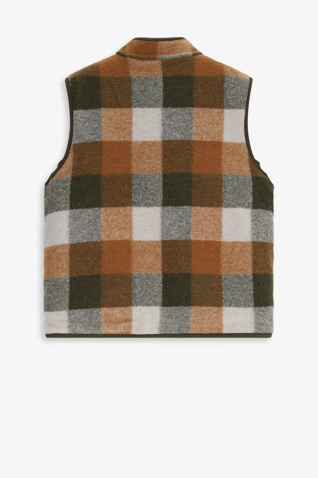 Groen geblokte reversible teddy bodywarmer