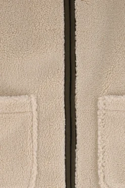 Groen geblokte reversible teddy bodywarmer