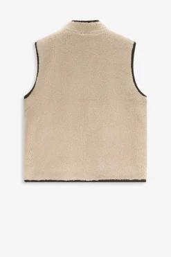 Groen geblokte reversible teddy bodywarmer