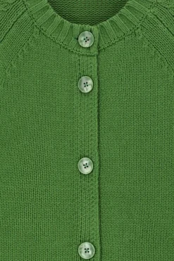 Groen gebreid vest met korte mouwen