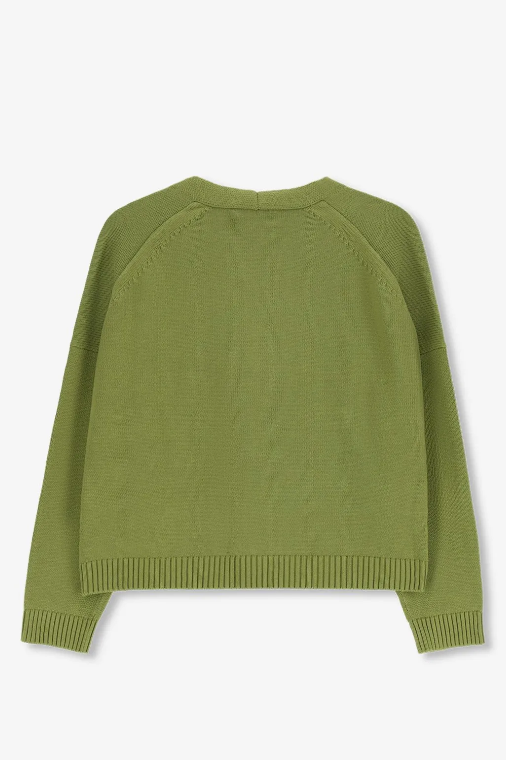 Groen gebreid vest met V-hals
