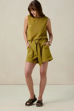 Groen gebreide spencer
