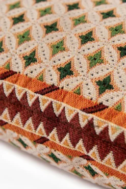 Groen geruit jacquard kussen