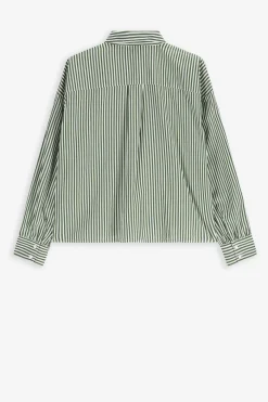 Groen gestreepte boxy blouse