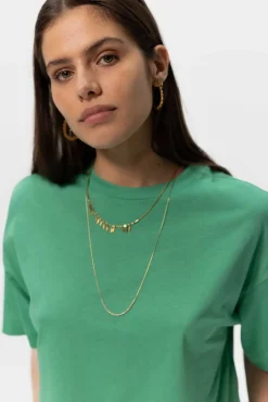 Groen jersey cropped T-shirt