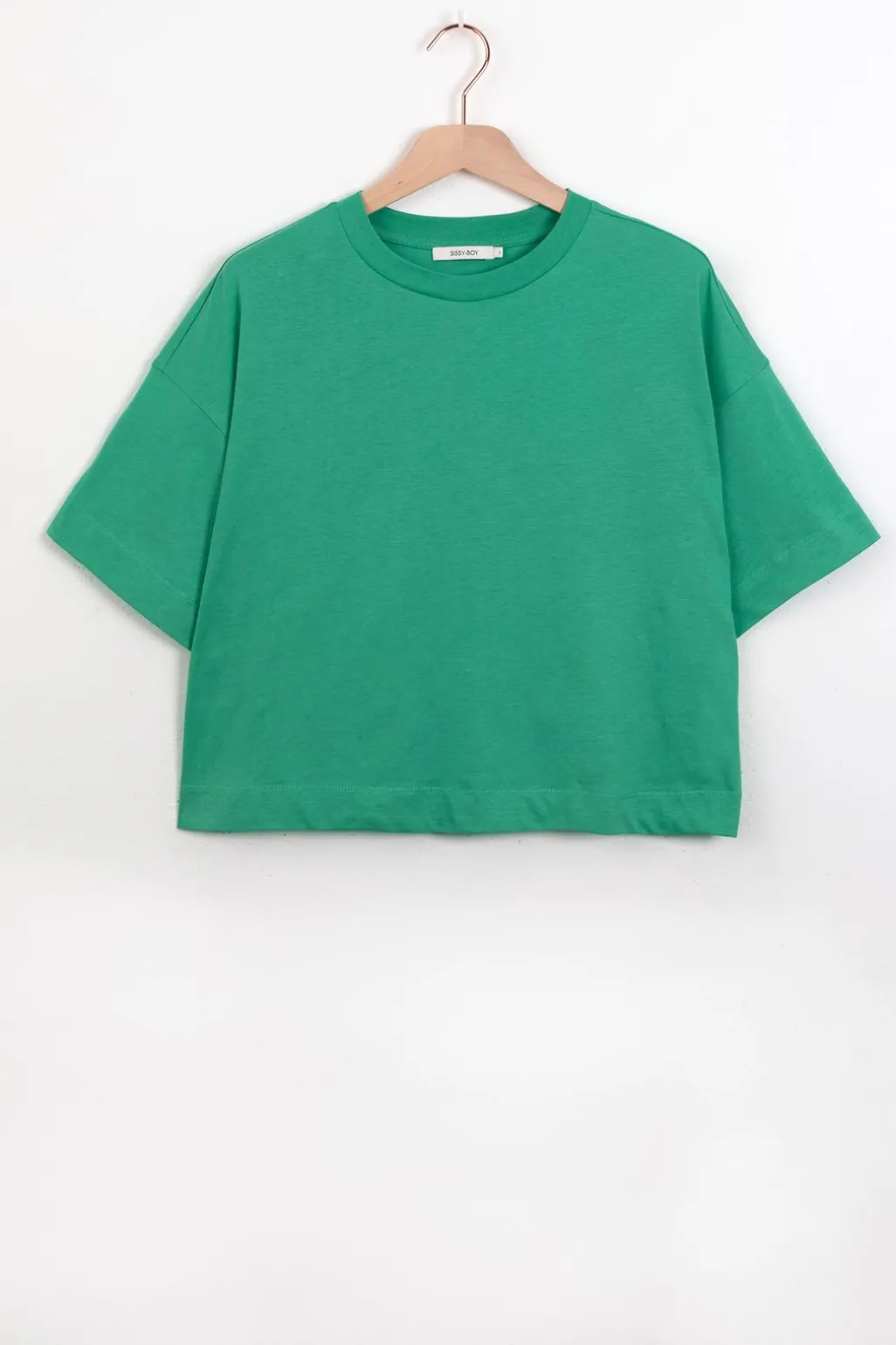 Groen jersey cropped T-shirt