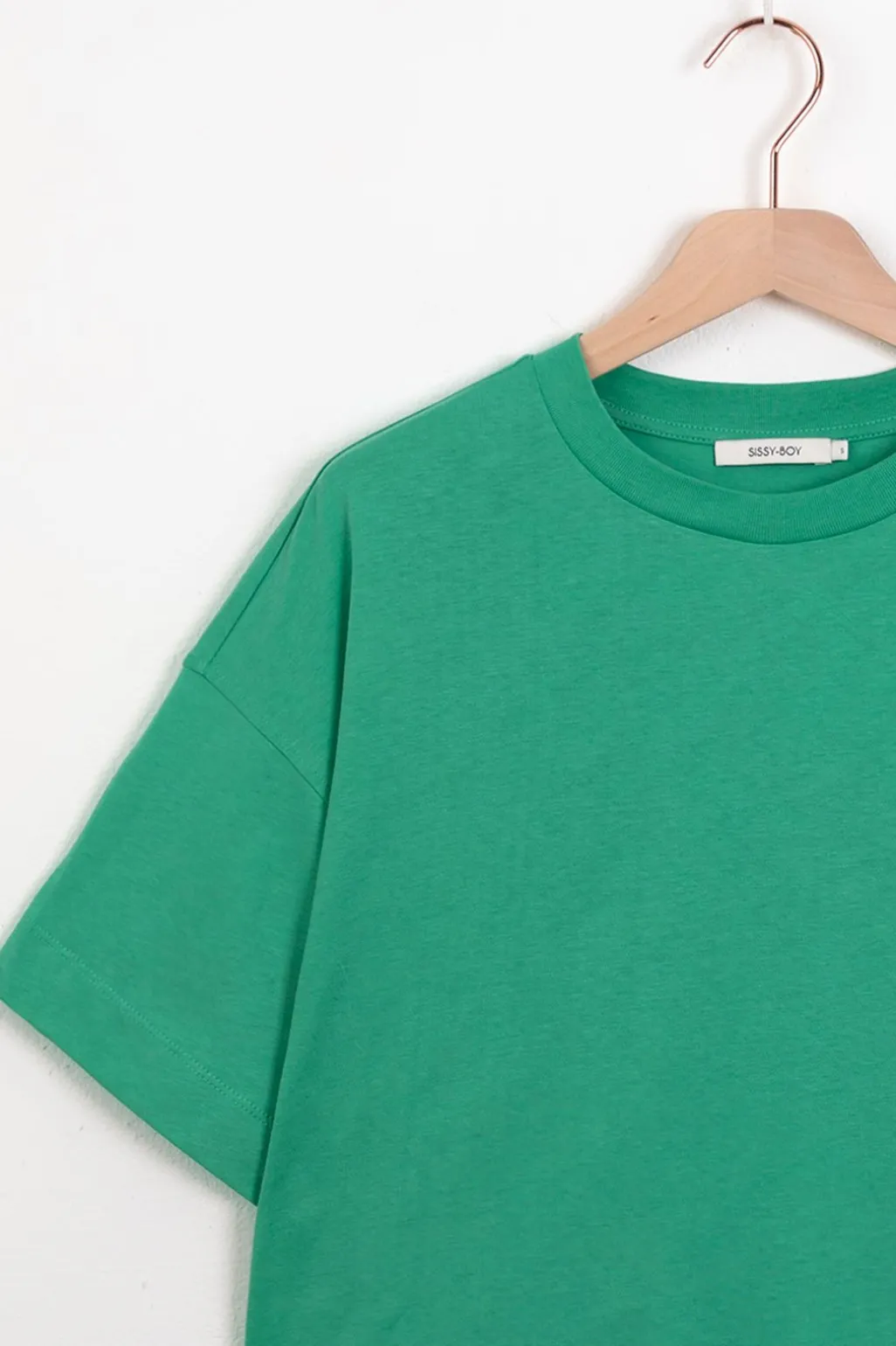 Groen jersey cropped T-shirt