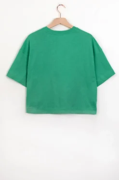 Groen jersey cropped T-shirt