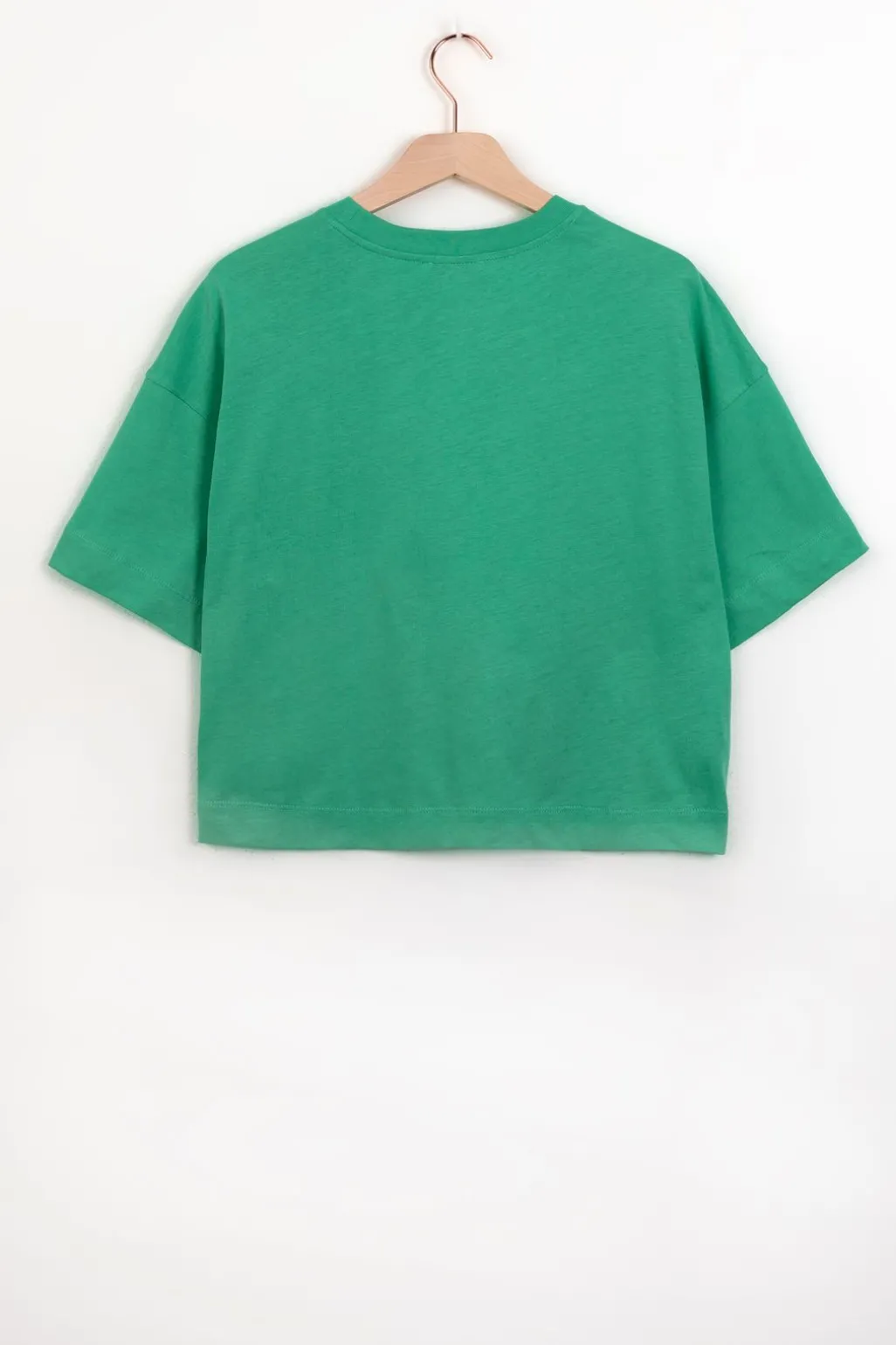 Groen jersey cropped T-shirt