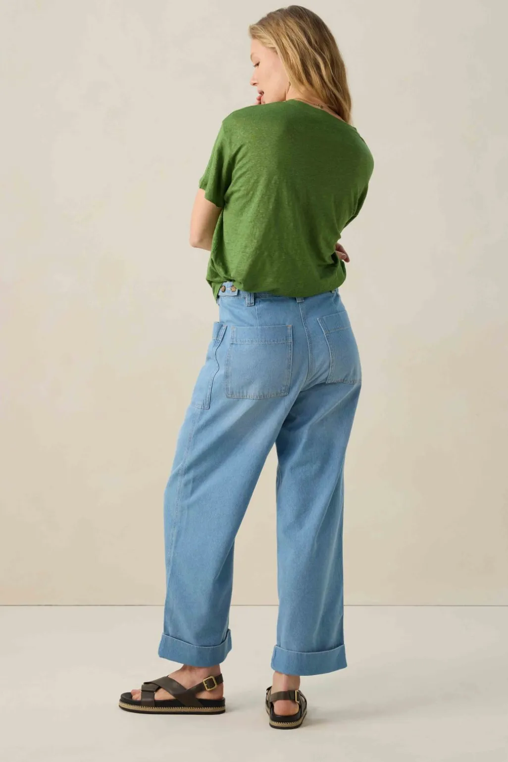 Groen linnen T-shirt