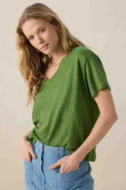 Groen linnen T-shirt