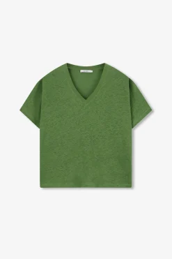 Groen linnen T-shirt