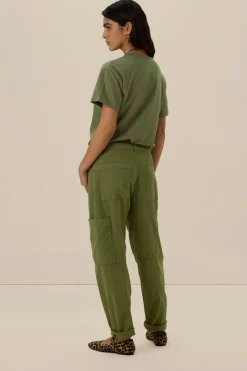 Groen melange basis t-shirt