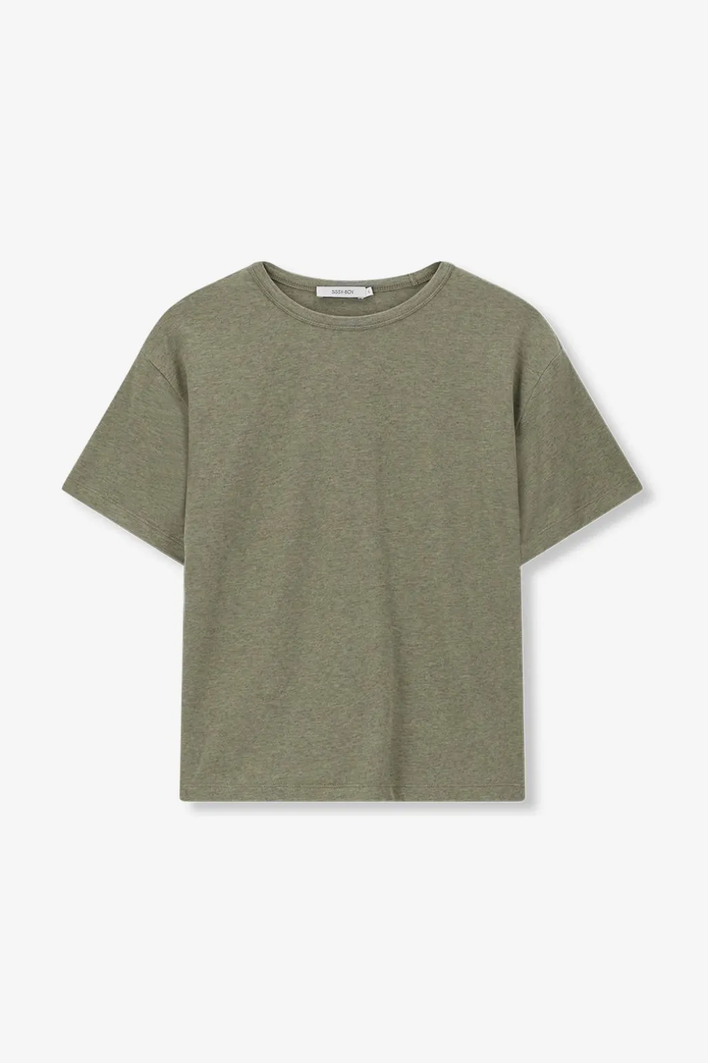 Groen melange basis t-shirt
