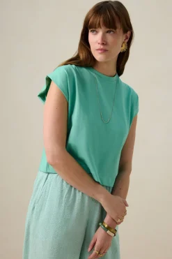 Groen mouwloos T-shirt