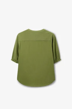 Groen T-shirt met pofmouwen