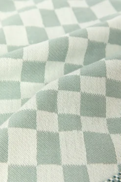 Groenblauwe handdoek en theedoek terry