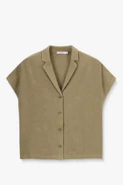 Groene blouse met korte mouwen