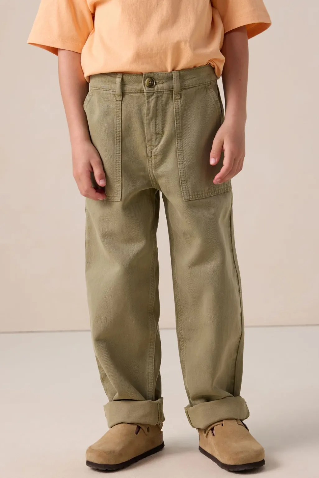 Groene broek met opgestikte zakken