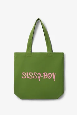 Groene canvas shopper small