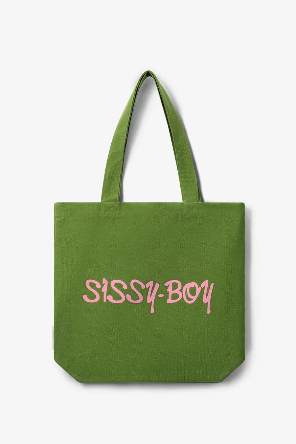Groene canvas shopper small