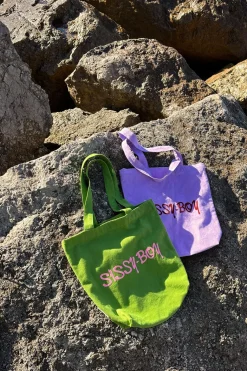 Groene canvas shopper small