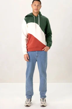 Groene colourblock hoodie