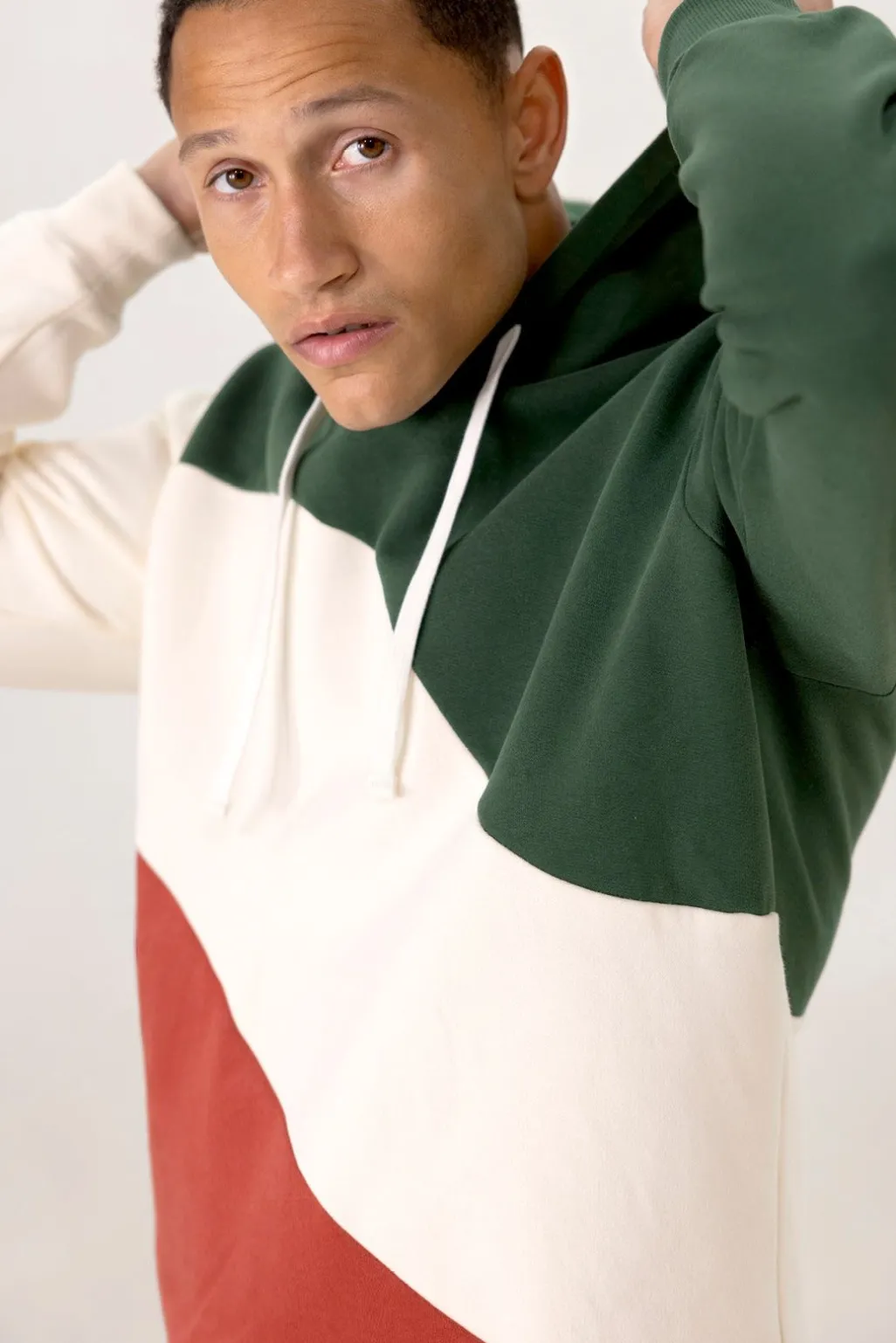 Groene colourblock hoodie