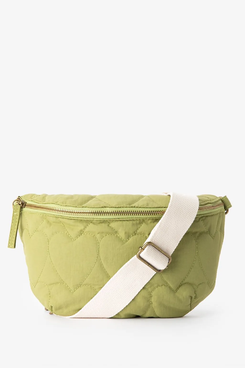 Groene crossbody tas met hartjes