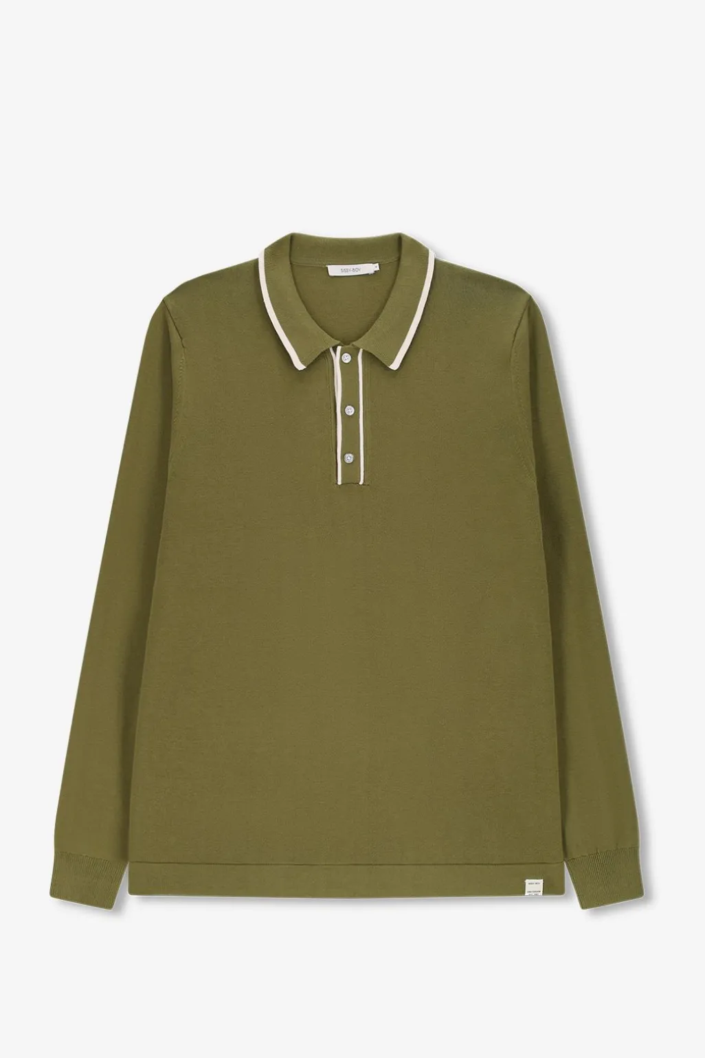 Groene gebreide polo