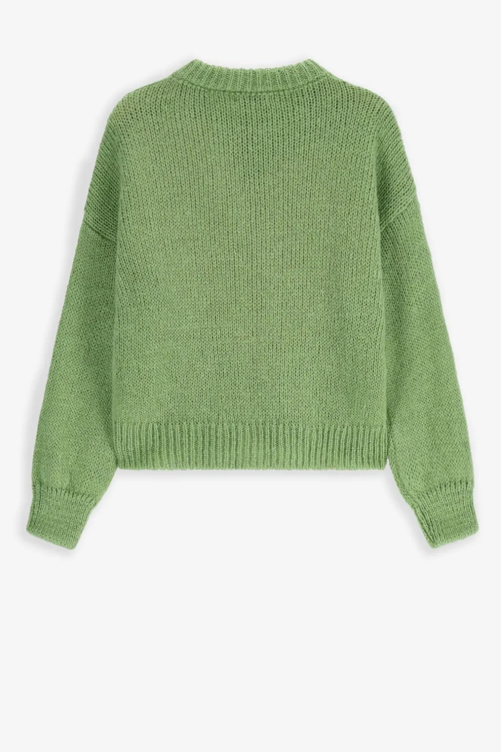 Groene gebreide trui met hart