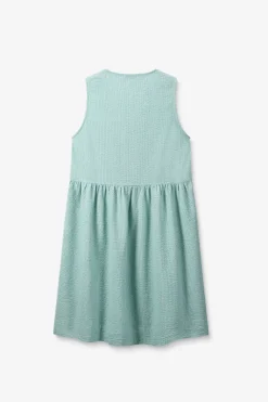 Groene gestreepte mini-jurk