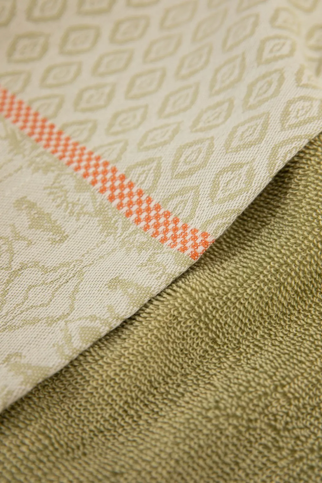 Groene handdoek en theedoek
