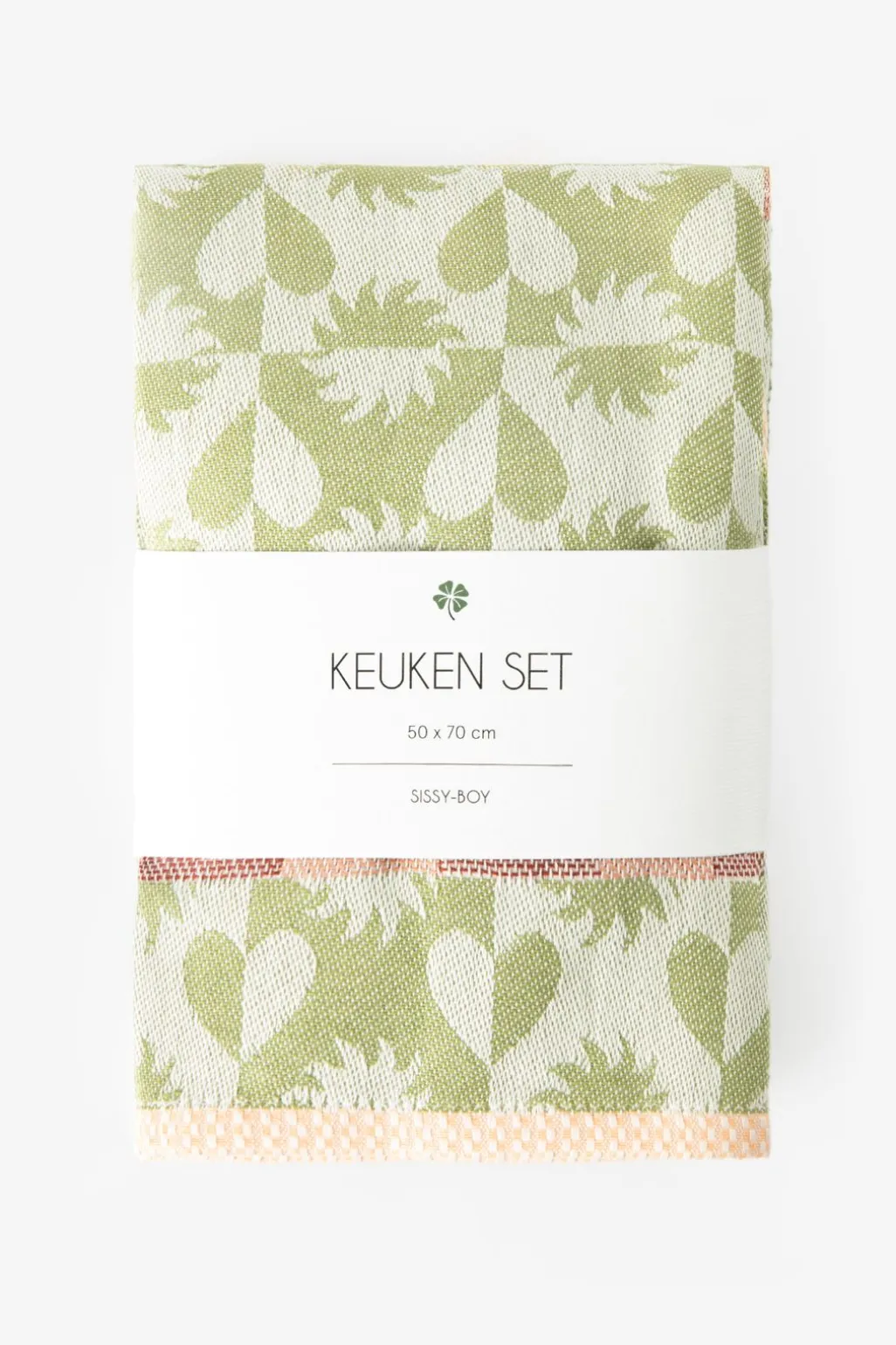 Groene handdoek en theedoek