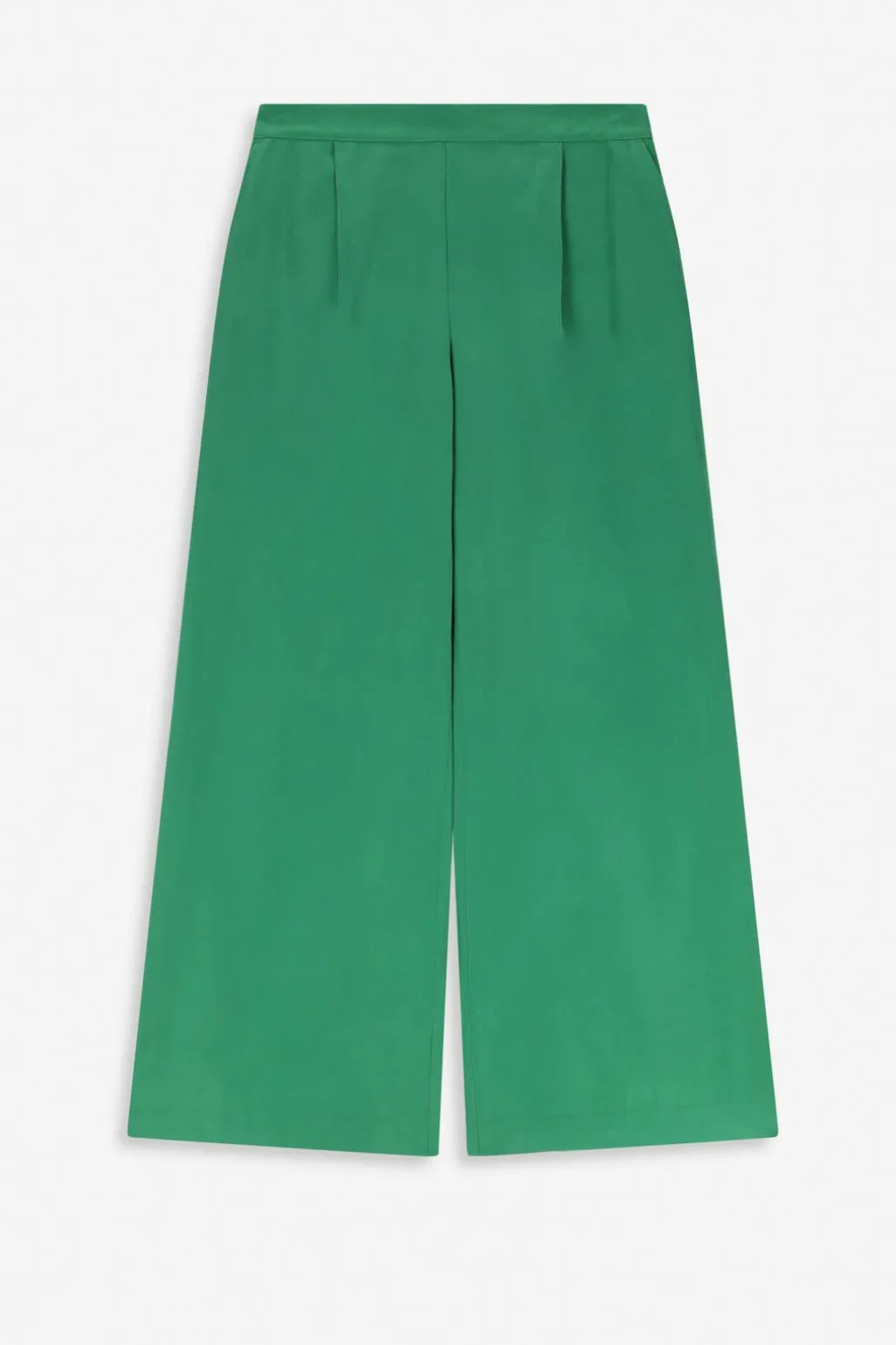 Groene high waist wide leg pantalon