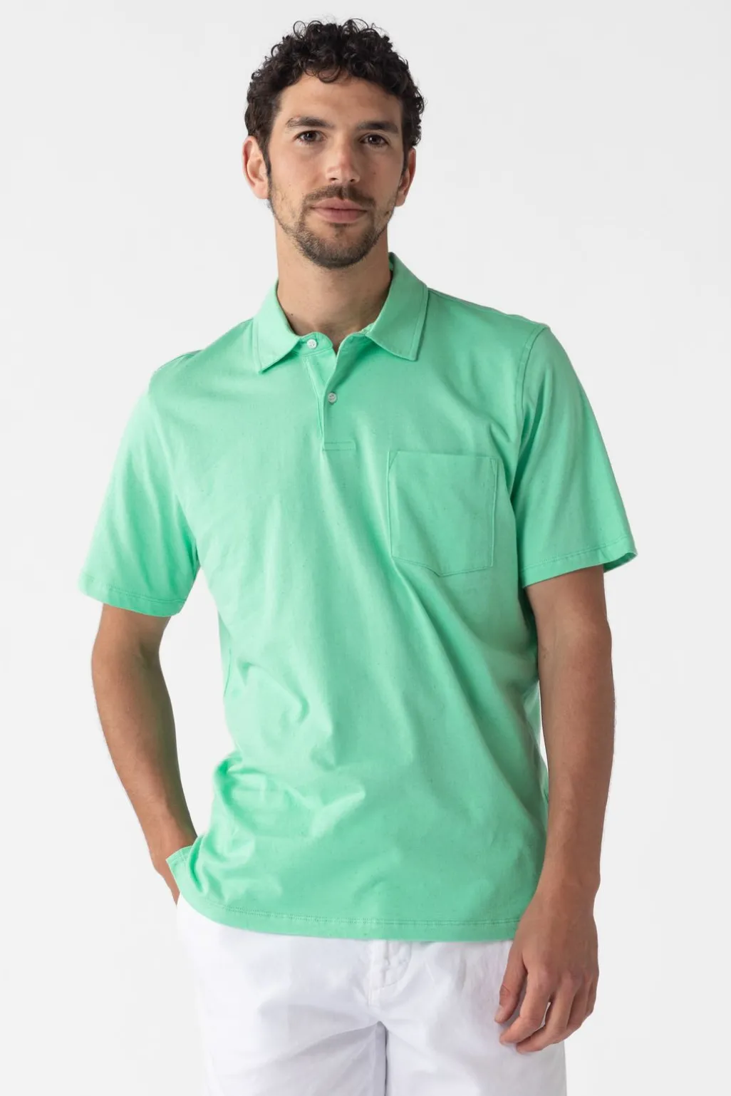 Groene jersey polo