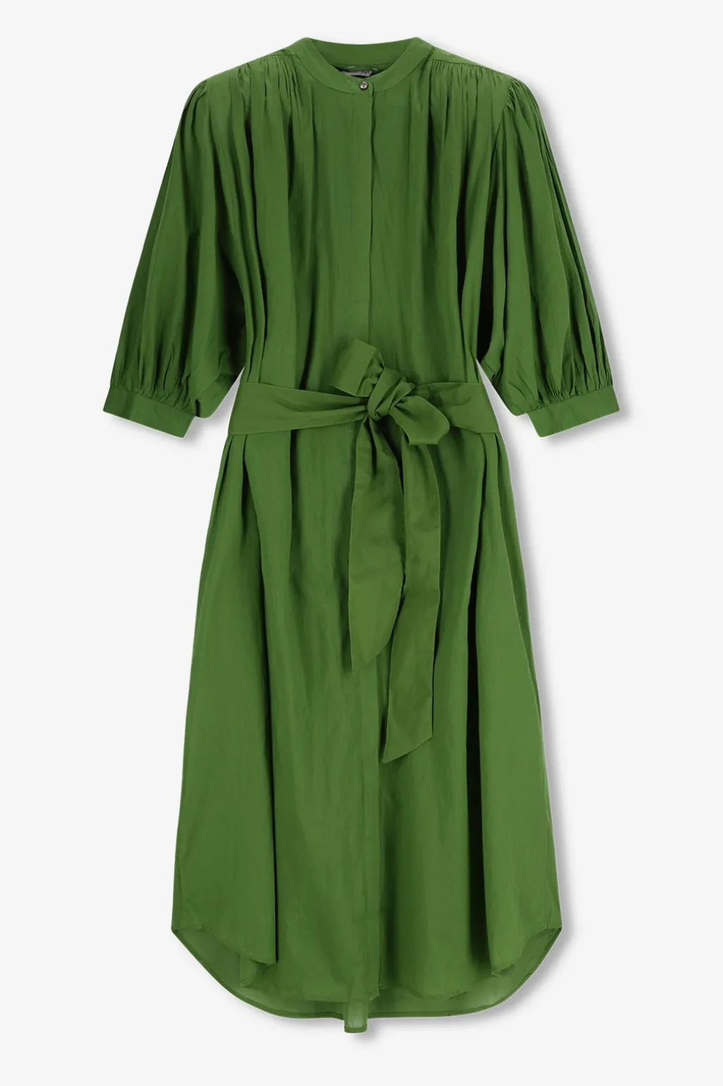 Groene jurk met ceintuur