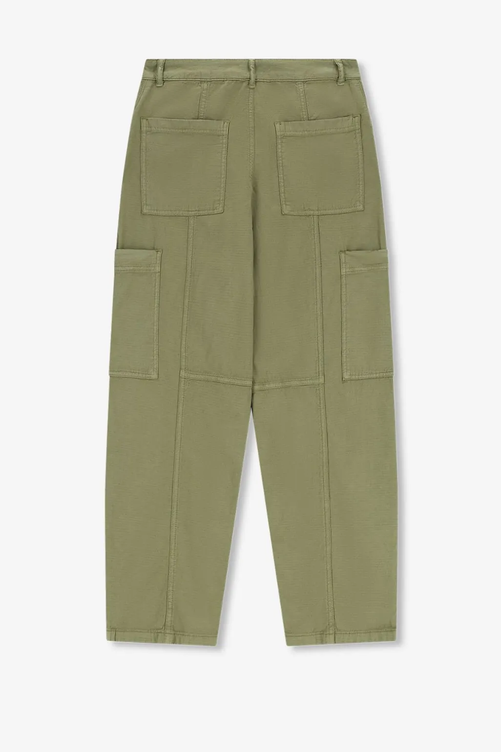 Groene mid waist broek met opgestikte zakken