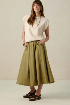 Groene midi-rok