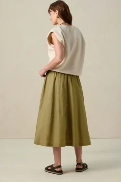 Groene midi-rok