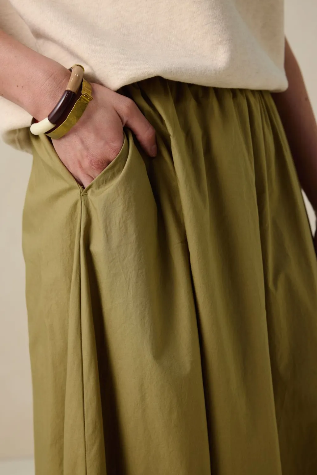 Groene midi-rok