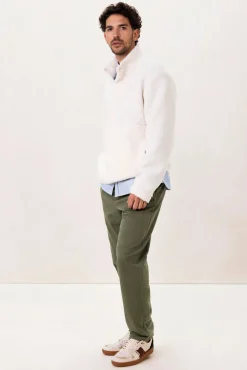 Groene mid-rise chino met elastische taille